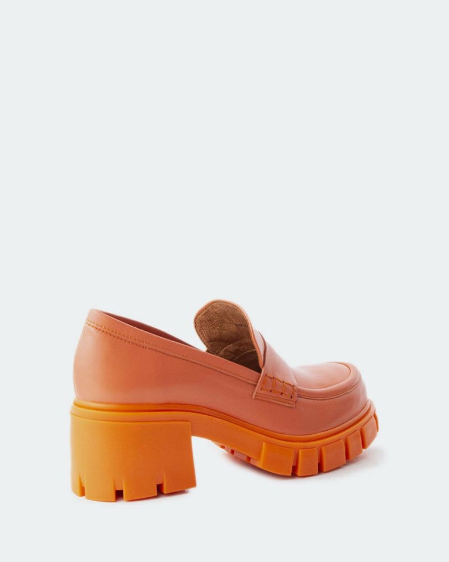 Women L'Intervalle | L'Intervalle Bourges Coral Leather Women Coral Leather/Cuir Coral