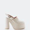 Women L'Intervalle | L'Intervalle Machai Off White Leather Women Off White Leather/Cuir Blanc Casse