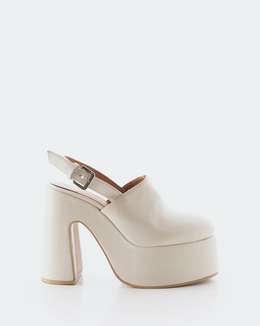 Women L'Intervalle | L'Intervalle Machai Off White Leather Women Off White Leather/Cuir Blanc Casse