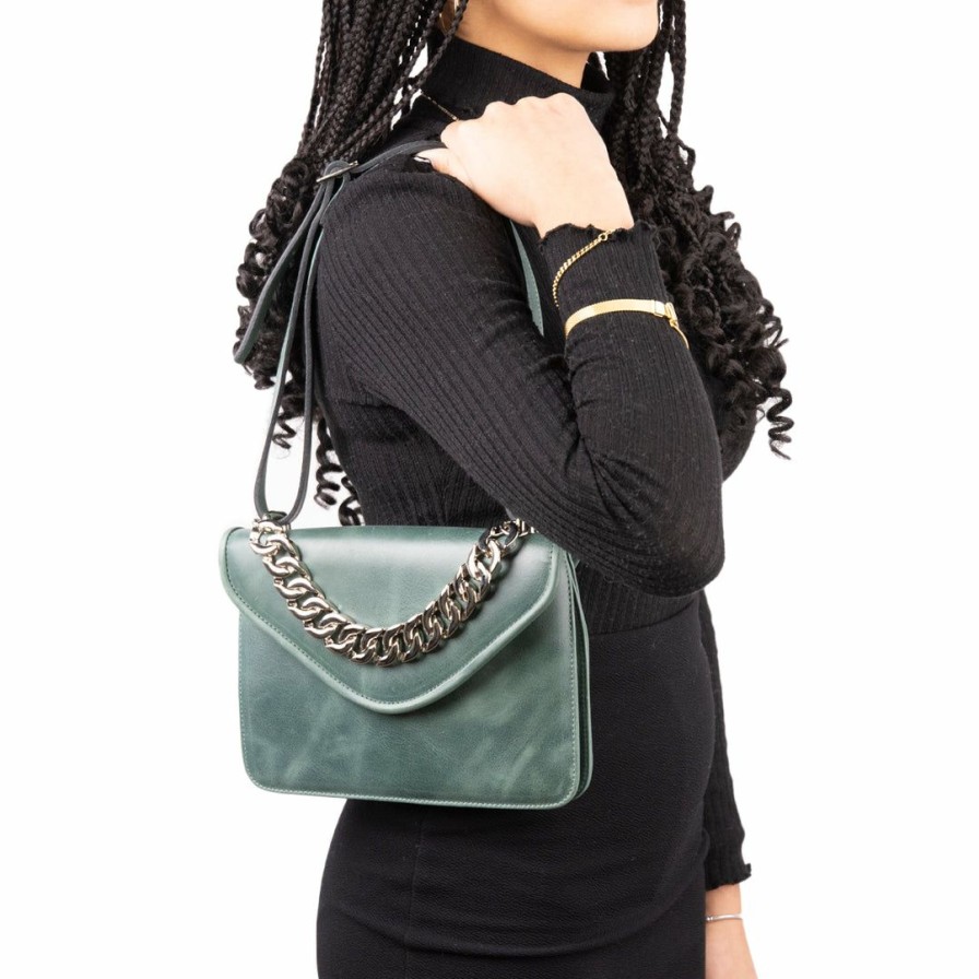 Bags L'Intervalle | L'Intervalle Ruelle Dark Green Leather Dark Green Leather/Vert Fonce Cuir