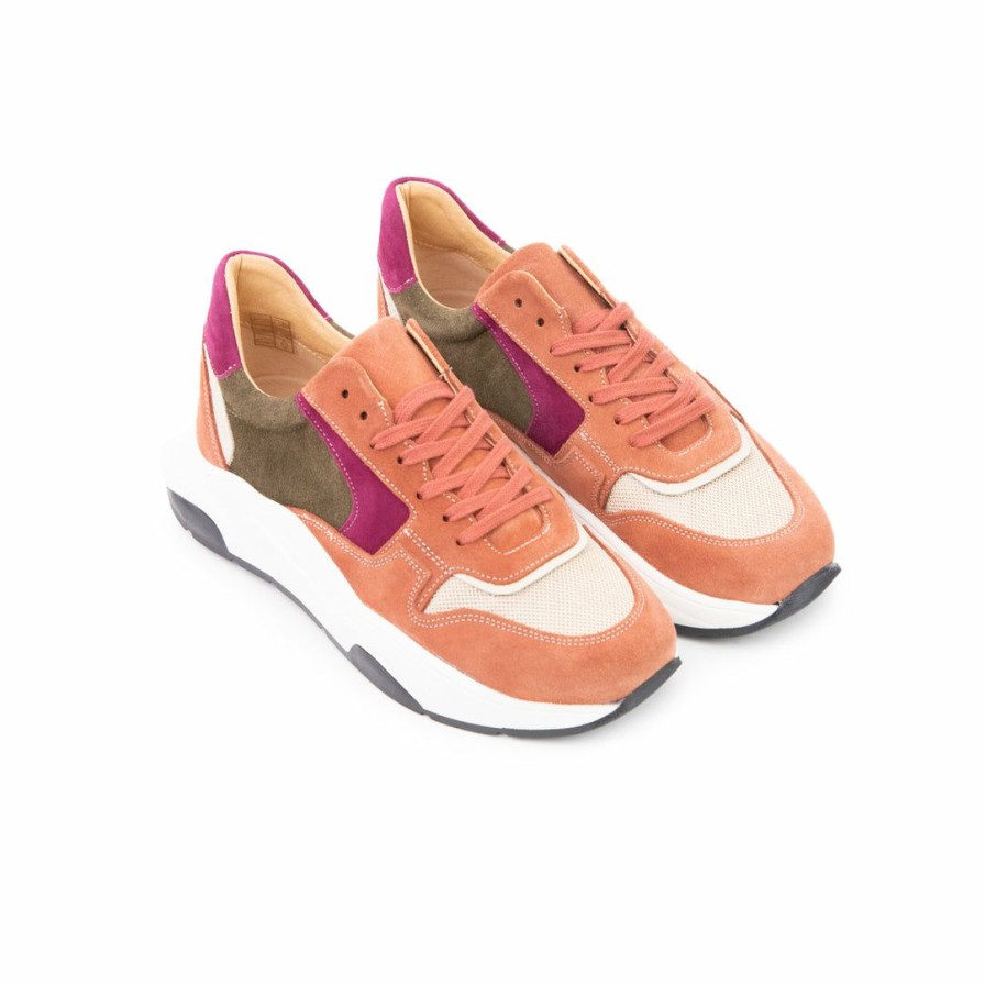 Women L'Intervalle | L'Intervalle Creep Orange Suede Mix