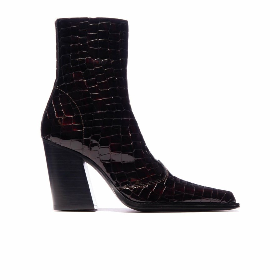 Women L'Intervalle | L'Intervalle Women Beak Bordeaux Shiny Croco Bordeau Shiny Croco