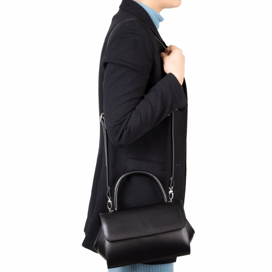 Bags L'Intervalle | L'Intervalle Mage Black Leather Black Leather/Cuir Noir