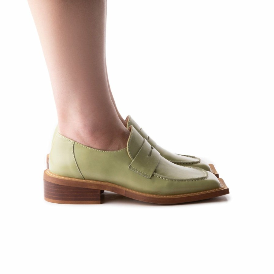 Women L'Intervalle | L'Intervalle Malaya Light Green Leather Light Green Leather/Cuir Vert Pale