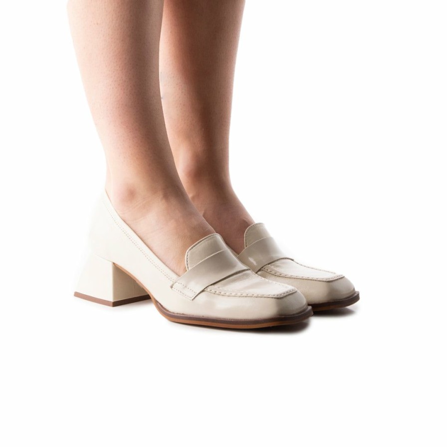 Women L'Intervalle | L'Intervalle Canterbury Off White Leather Women Off White Leather/Cuir Blanc Casse