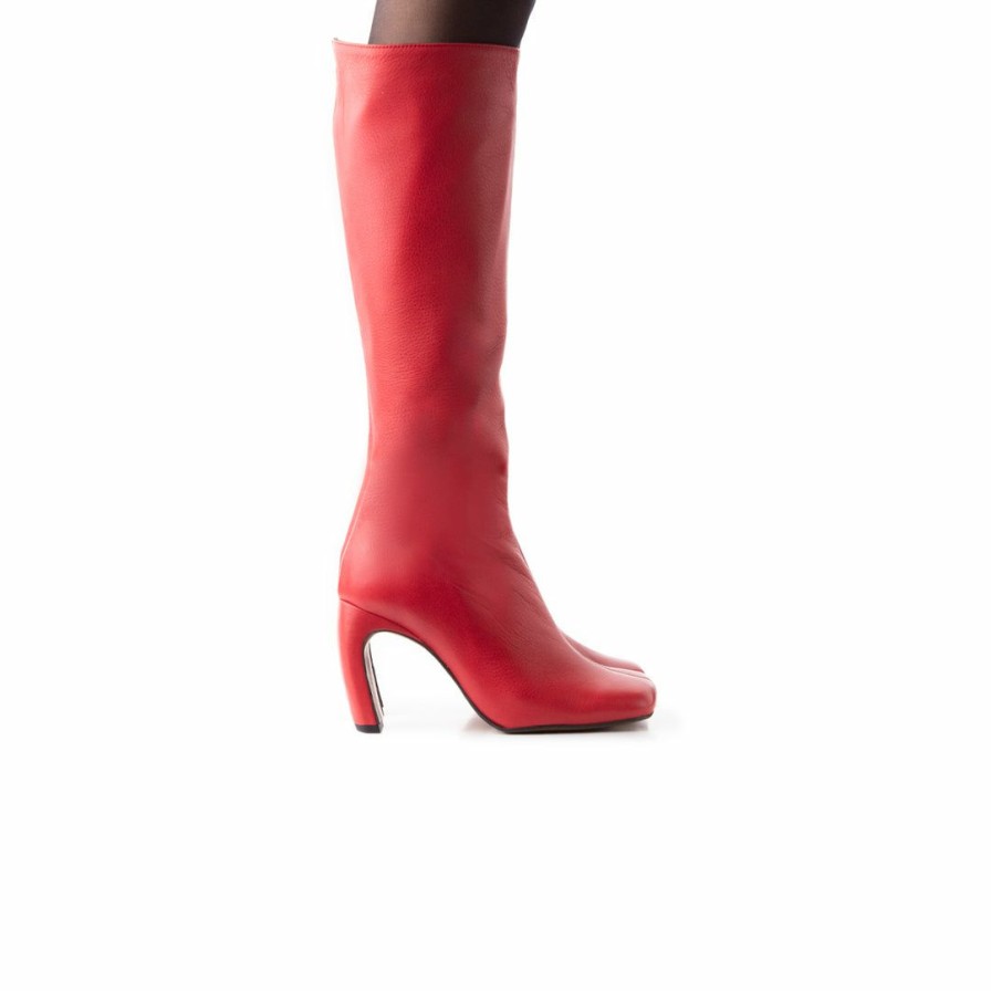 Women L'Intervalle | L'Intervalle Fribourg Women Red Leather