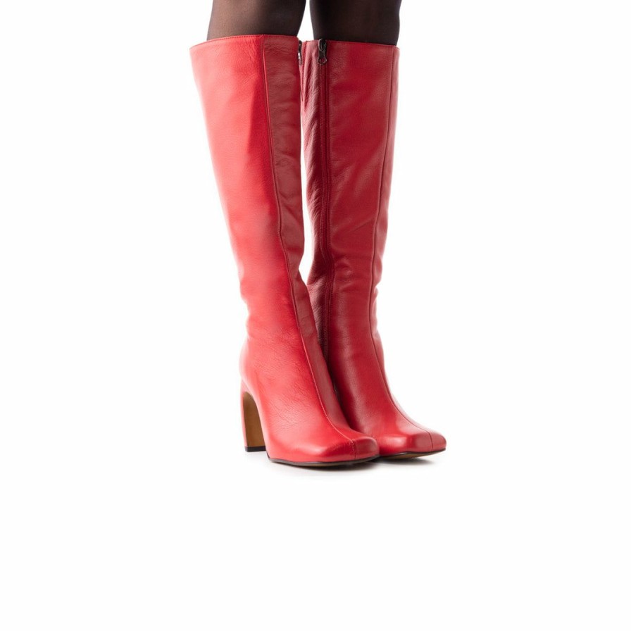 Women L'Intervalle | L'Intervalle Fribourg Women Red Leather