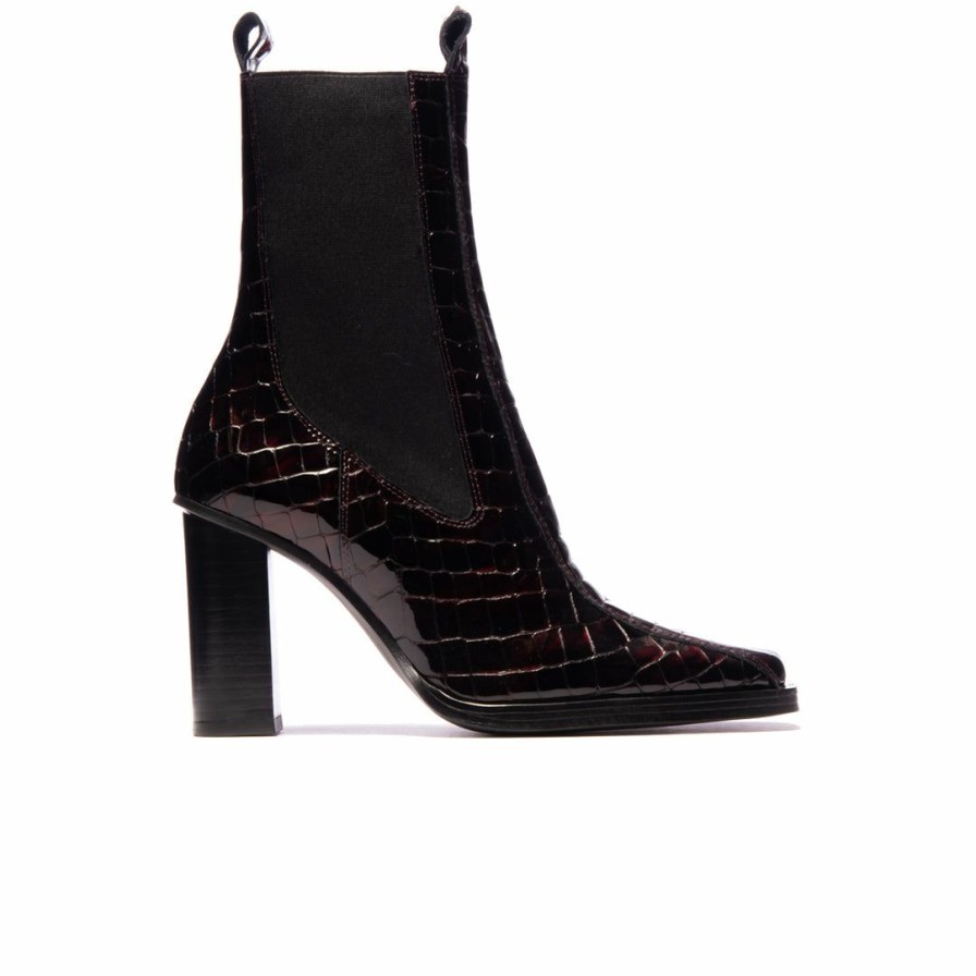 Women L'Intervalle | L'Intervalle Women Ramone Bordeau Shiny Croco