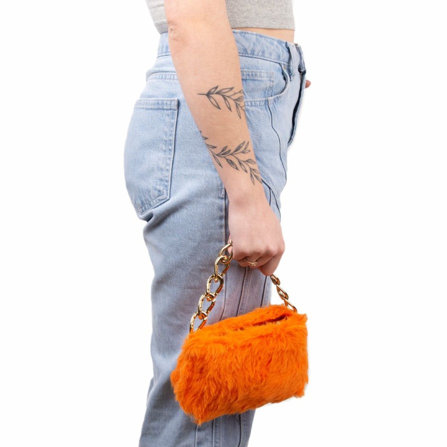 Bags L'Intervalle | L'Intervalle Women Mini Melo Orange Fur Orange Fur/Fourrure Orange