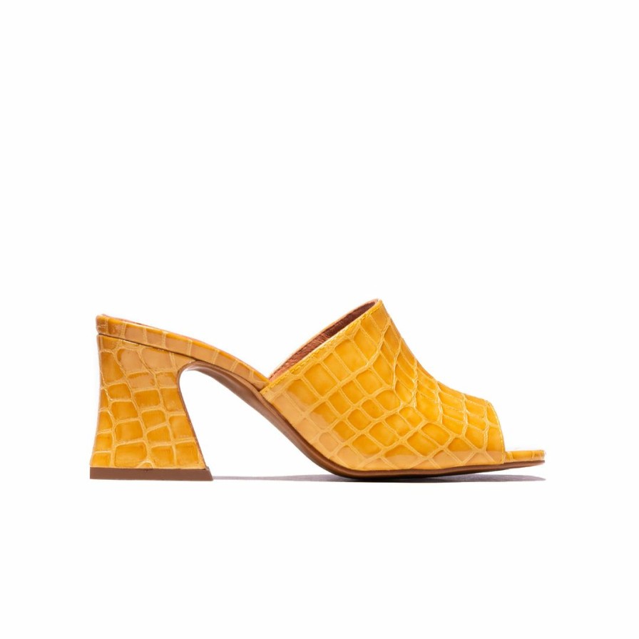 Women L'Intervalle | L'Intervalle Anahid Mustard Croco Women