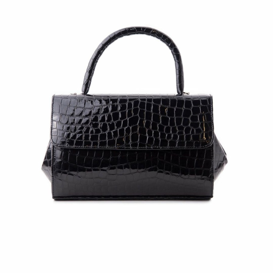 Bags L'Intervalle | L'Intervalle Women Mage Black Shiny Croco Black Shiny Croco/Croco Noir