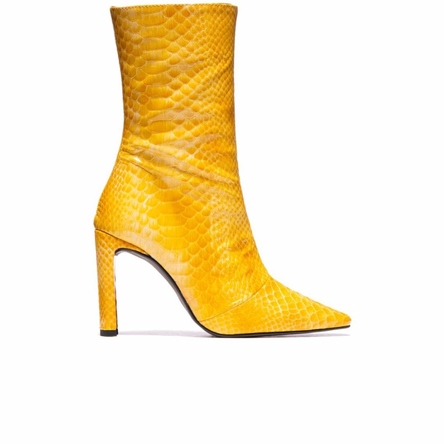 Women L'Intervalle | L'Intervalle Women Stavi Yellow Vintage Snake Leather