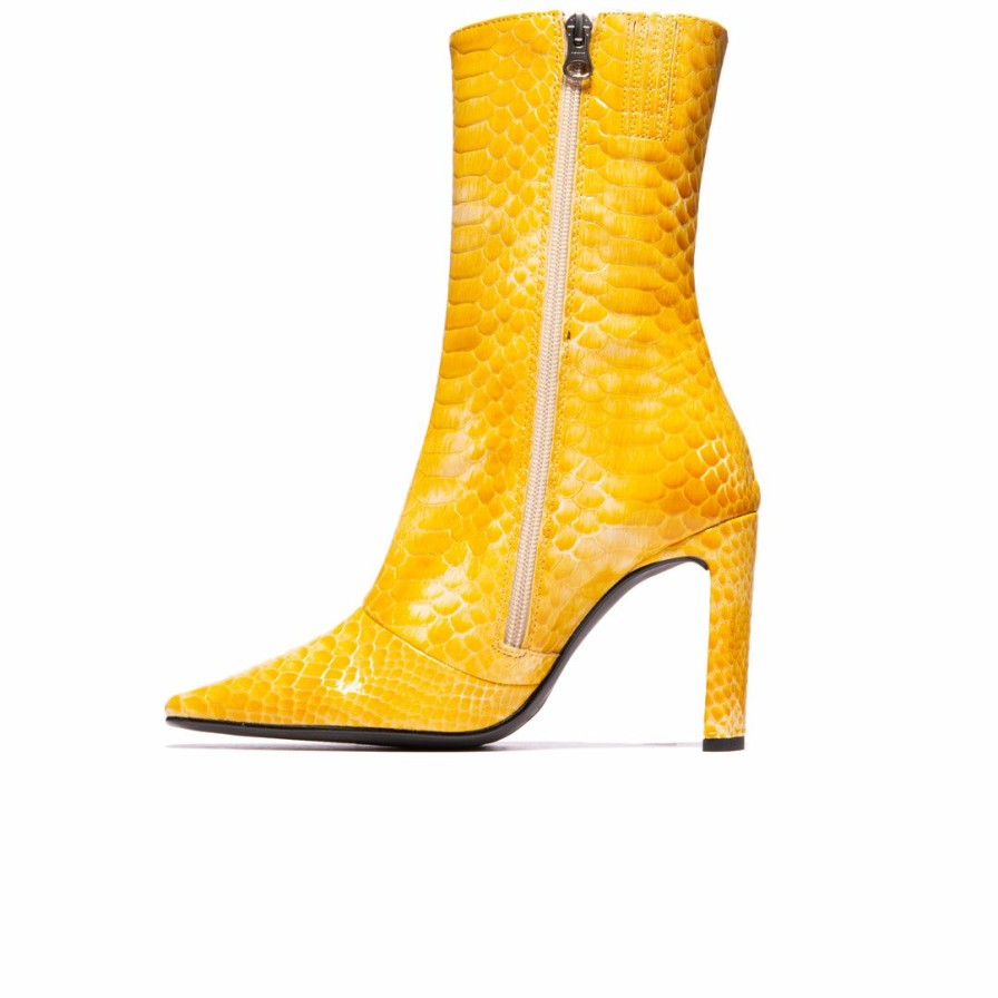 Women L'Intervalle | L'Intervalle Women Stavi Yellow Vintage Snake Leather