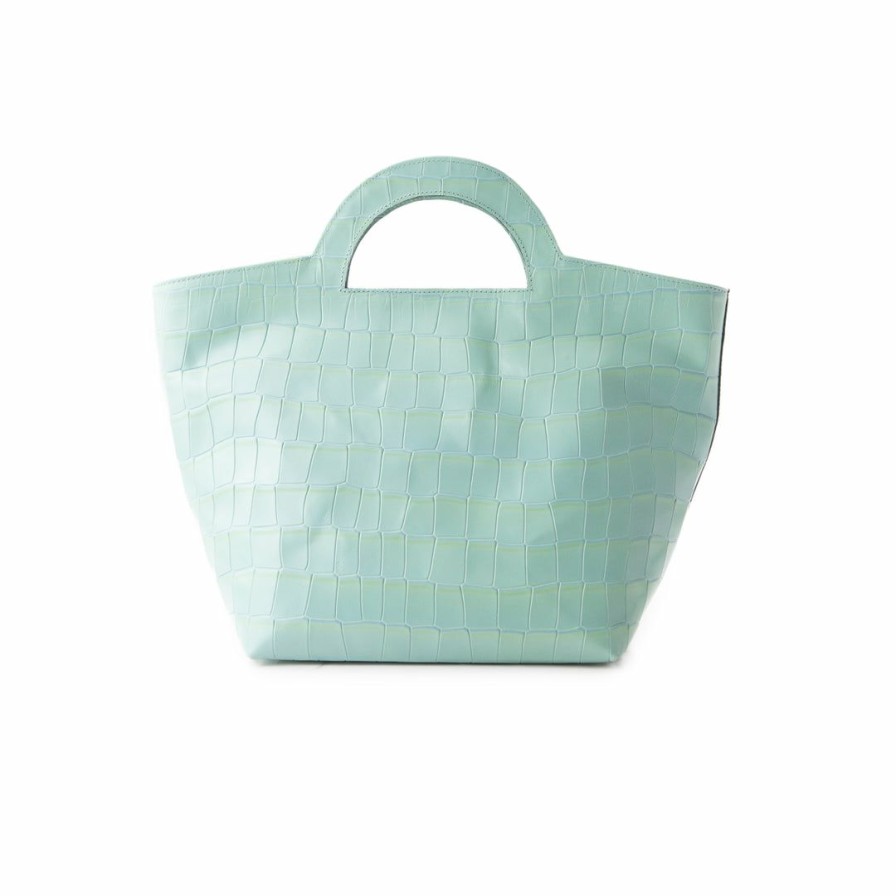 Bags L'Intervalle | L'Intervalle Nita Aqua Croco Women Aqua Croco/Croco Aqua