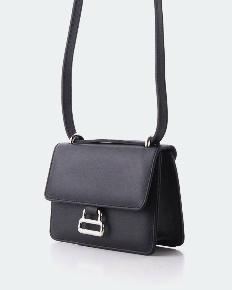 Bags L'Intervalle | L'Intervalle Breezy Black Leather Women Black Leather/Cuir Noir