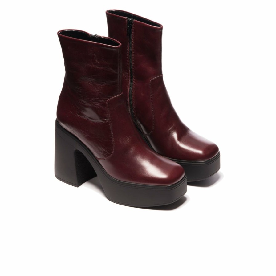 Women L'Intervalle | L'Intervalle Women Bolzano Burgundy Leather