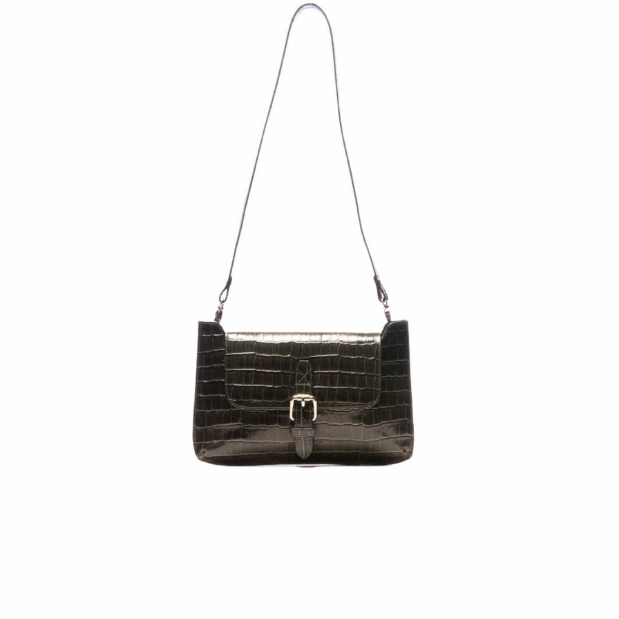 Bags L'Intervalle | L'Intervalle Women Solange Dark Green Croco