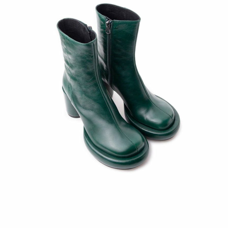 Women L'Intervalle | L'Intervalle Weston Women Dark Green Leather