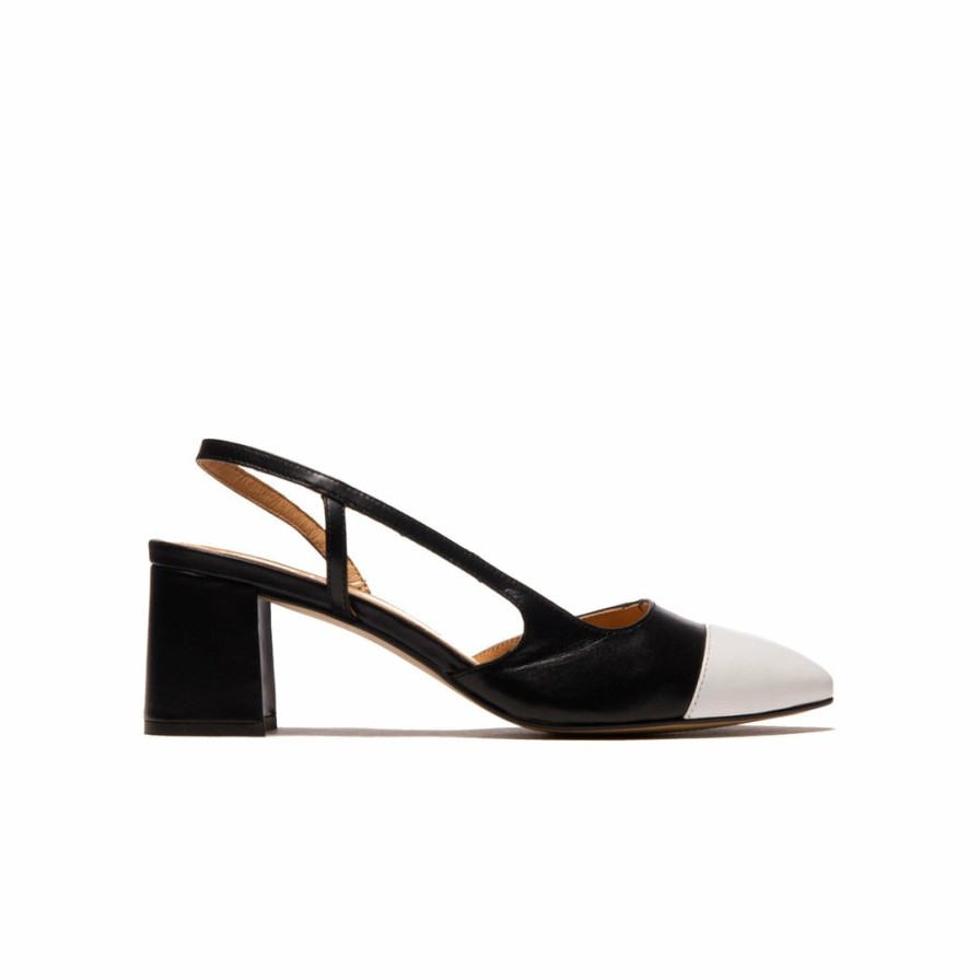 Women L'Intervalle | L'Intervalle Palar Black/White Leather