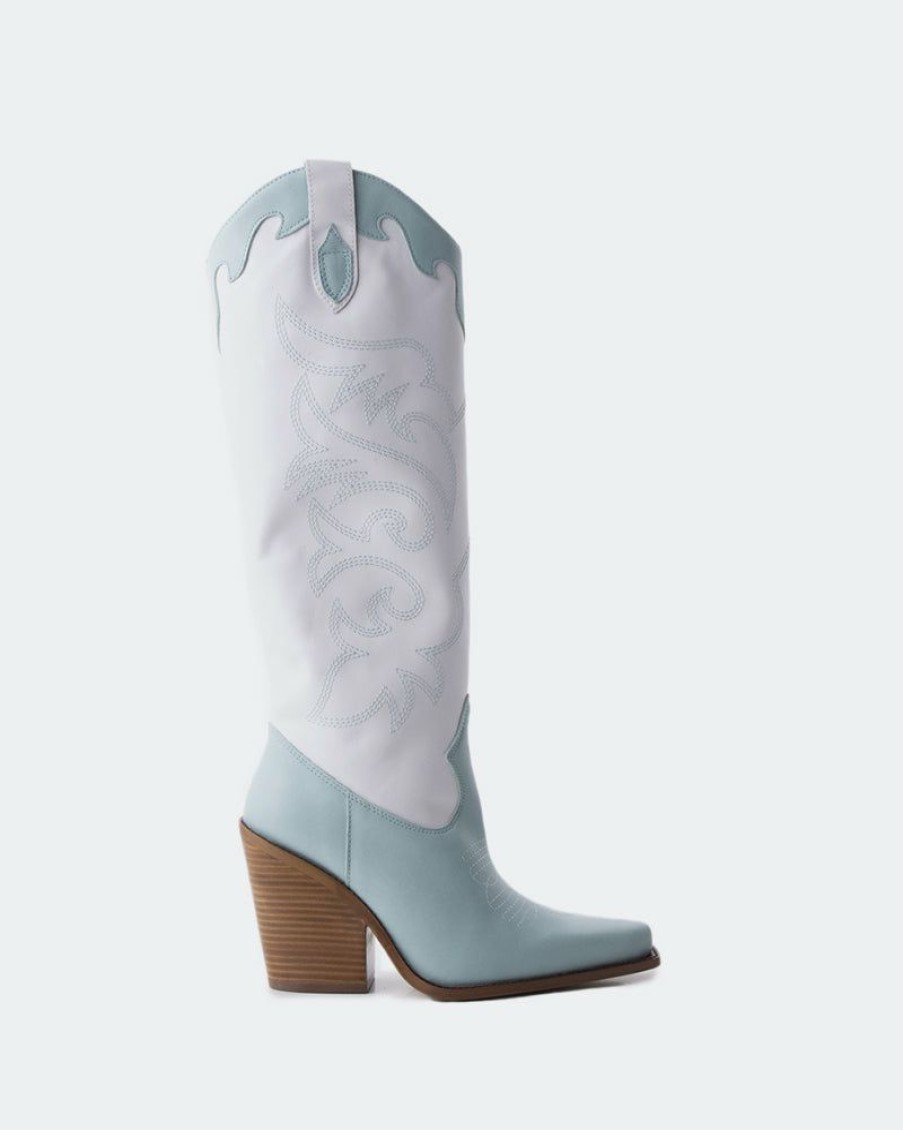 Women L'Intervalle | L'Intervalle Otis Light Blue/White Leather