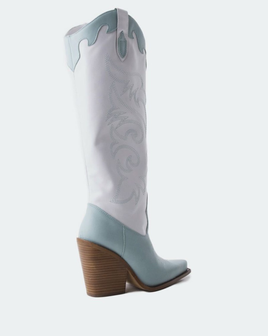 Women L'Intervalle | L'Intervalle Otis Light Blue/White Leather