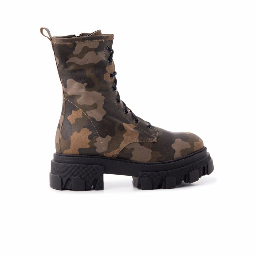 Women L'Intervalle | L'Intervalle Women Fukoka Green Military Leather