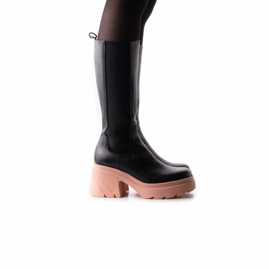 Women L'Intervalle | L'Intervalle Women Raidon Black/Pink Leather