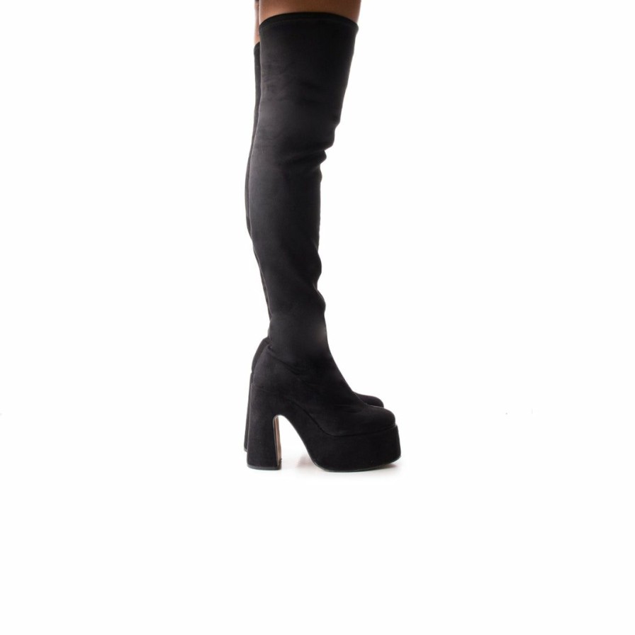 Women L'Intervalle | L'Intervalle Women Finesse Black Suede Stretch Black Suede Stretch/Noir Suede