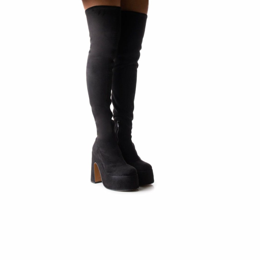 Women L'Intervalle | L'Intervalle Women Finesse Black Suede Stretch Black Suede Stretch/Noir Suede