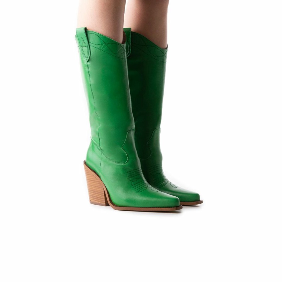 Women L'Intervalle | L'Intervalle Marlboro Green Leather Women Green Leather/Cuir Vert