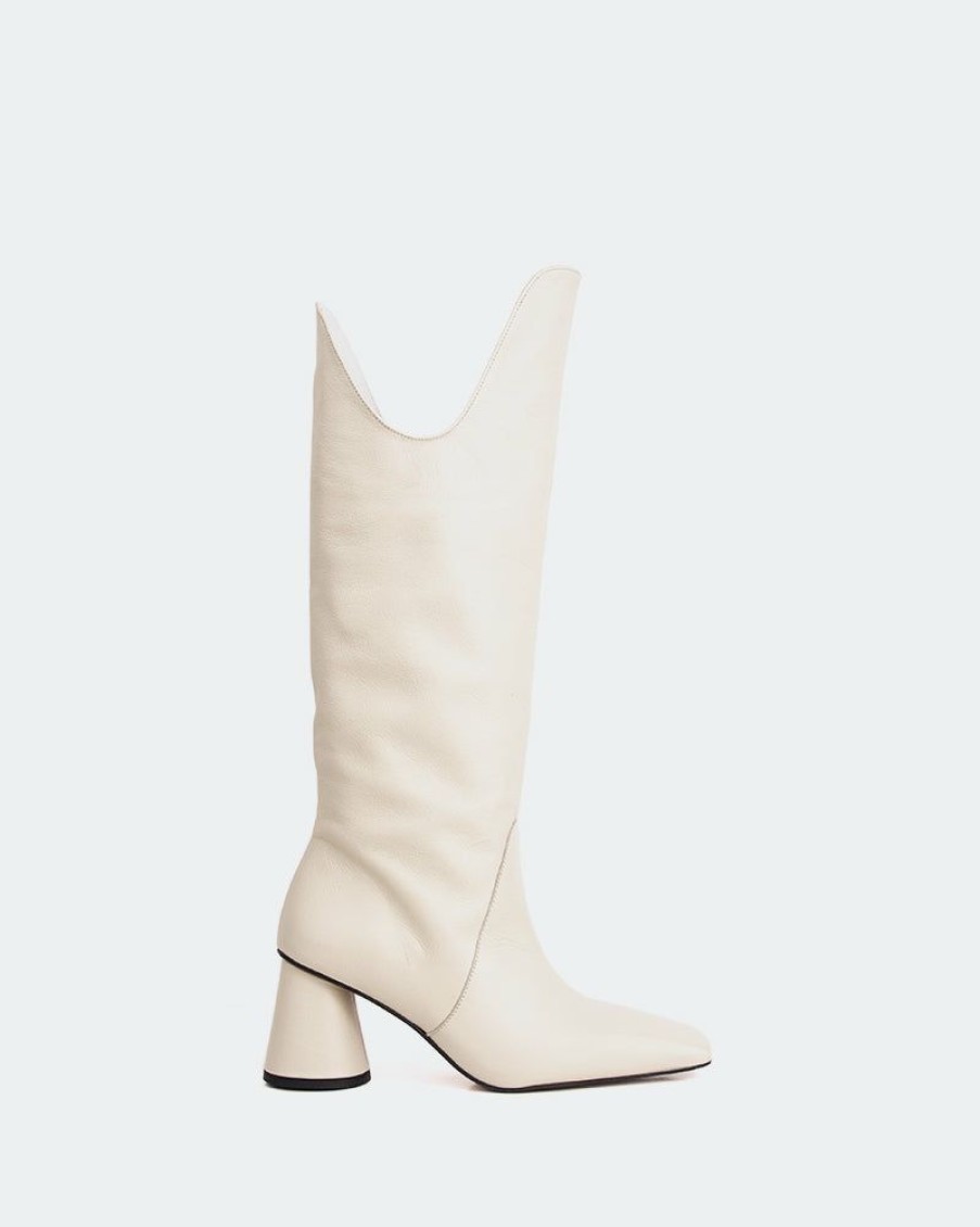 Women L'Intervalle | L'Intervalle Mitski Off White Leather Off White Leather/Cuir Blanc Casse