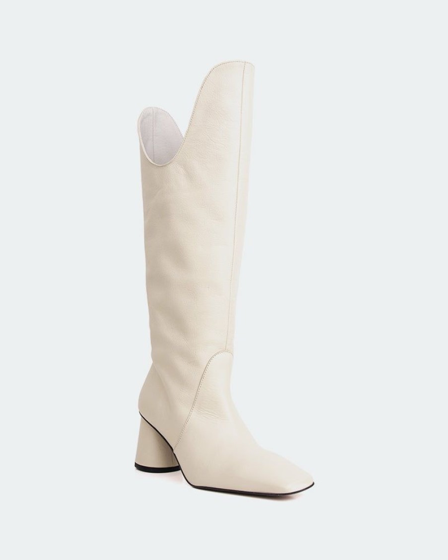 Women L'Intervalle | L'Intervalle Mitski Off White Leather Off White Leather/Cuir Blanc Casse