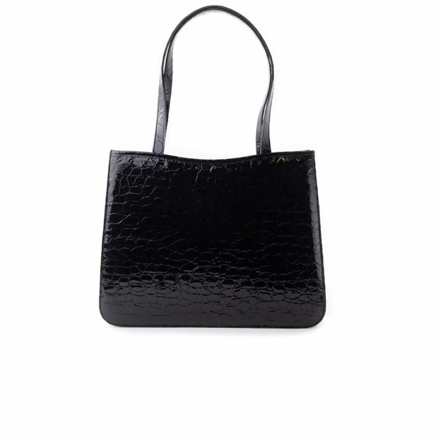 Bags L'Intervalle | L'Intervalle Bancel Black Croco Women Black Croco/Noir Croco