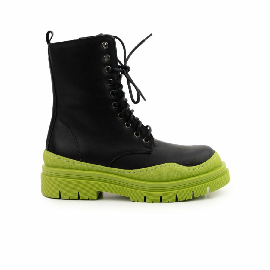 Women L'Intervalle | L'Intervalle Nagasaki Women Black Leather/Green Sole