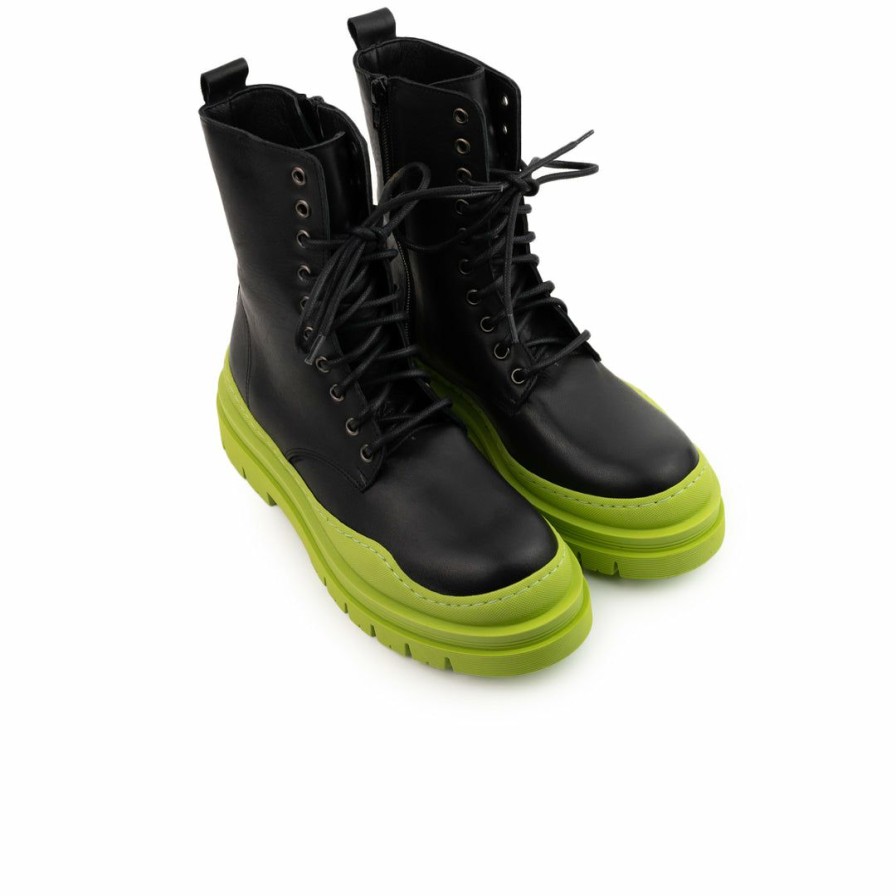 Women L'Intervalle | L'Intervalle Nagasaki Women Black Leather/Green Sole