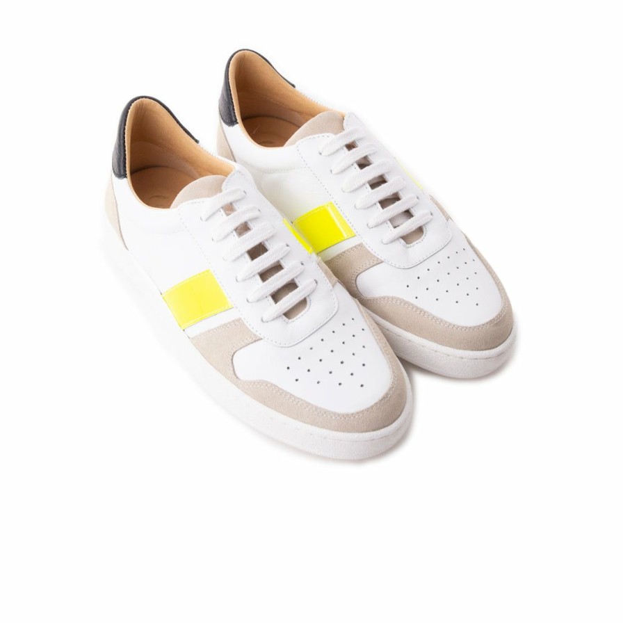 Women L'Intervalle | L'Intervalle Women Karma White Yellow Leather White Yellow Leather/Cuir Blanc Jaune