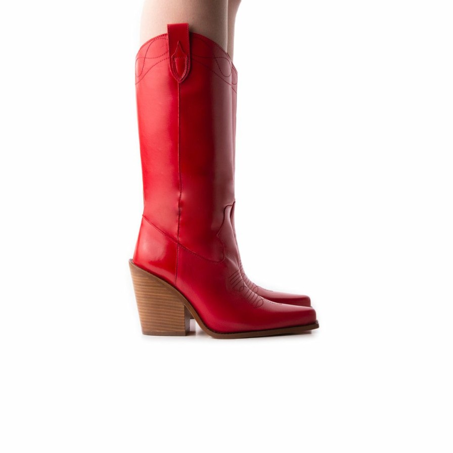 Women L'Intervalle | L'Intervalle Marlboro Red Leather Women Red Leather/Cuir Rouge