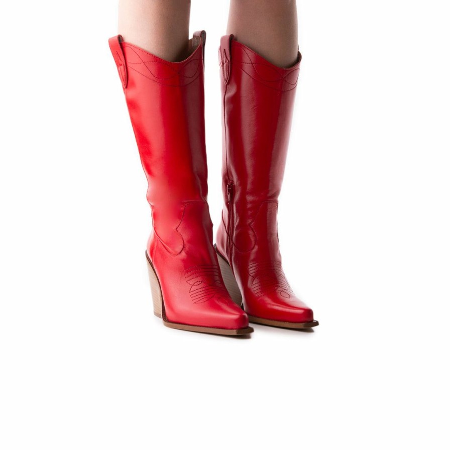 Women L'Intervalle | L'Intervalle Marlboro Red Leather Women Red Leather/Cuir Rouge