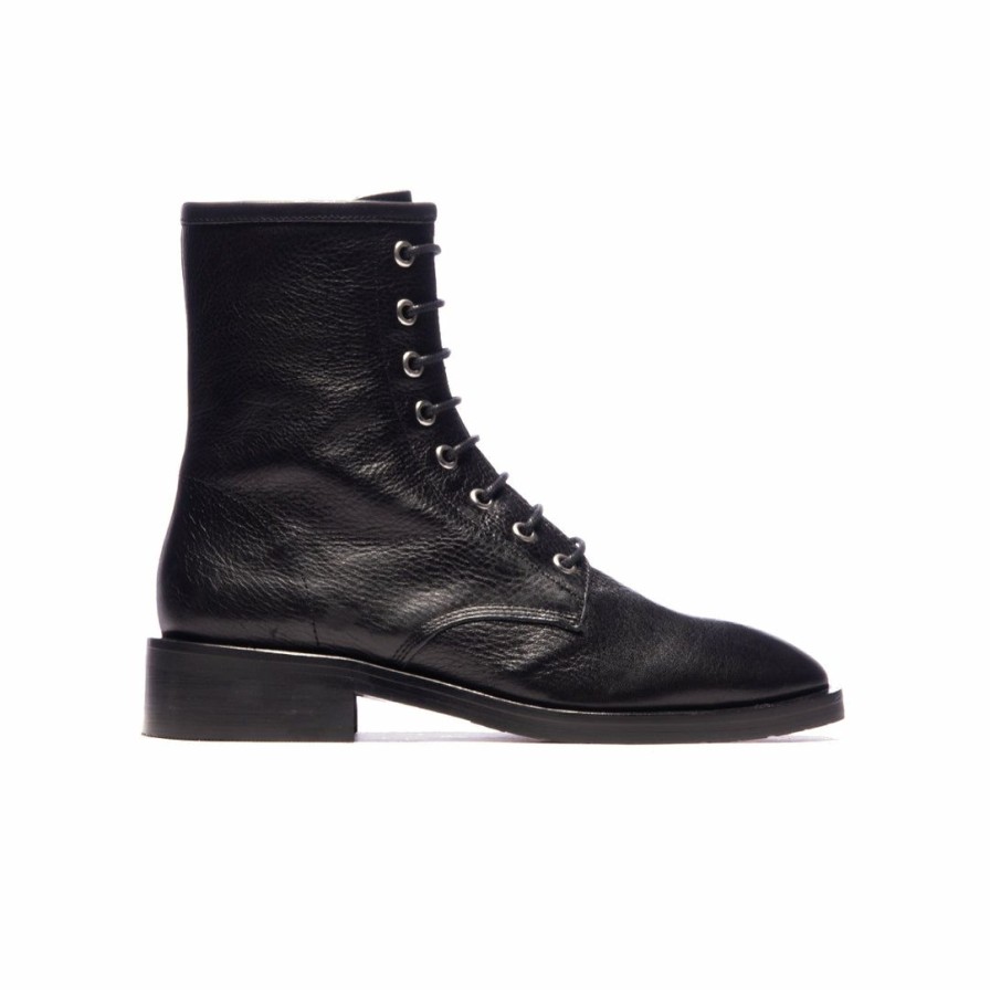 Women L'Intervalle | L'Intervalle Women Cabrini Black Tumble Leather