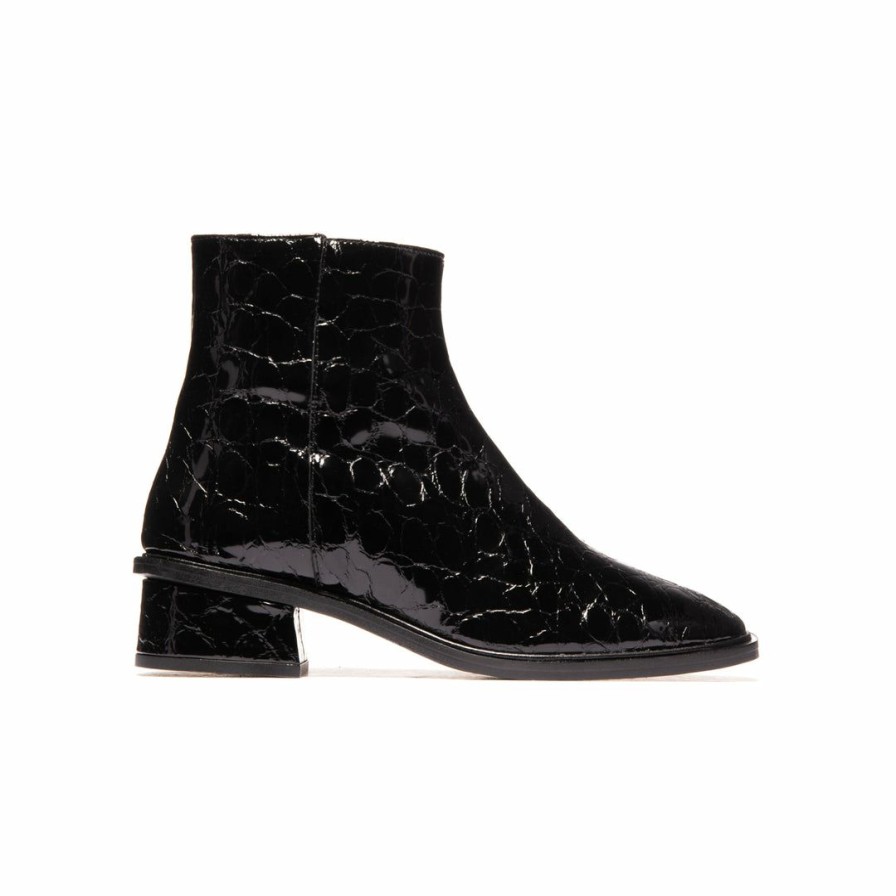 Women L'Intervalle | L'Intervalle Galway Black Croco Leather