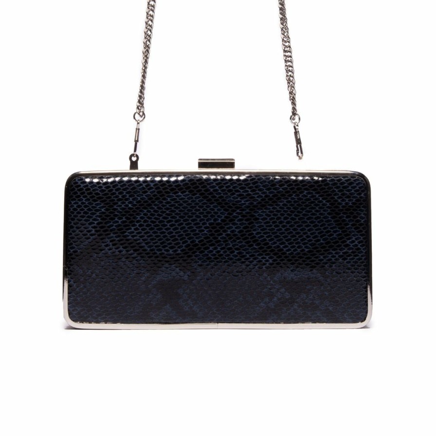 Bags L'Intervalle | L'Intervalle Theodore Blue Snake Leather Clutch