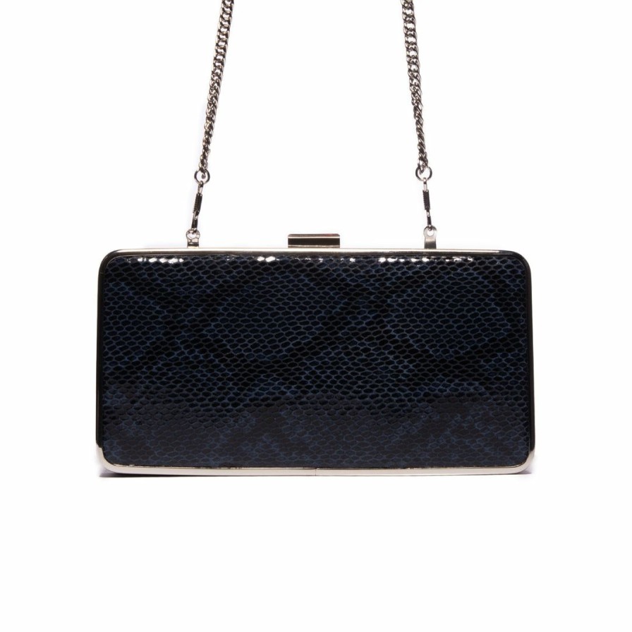 Bags L'Intervalle | L'Intervalle Theodore Blue Snake Leather Clutch