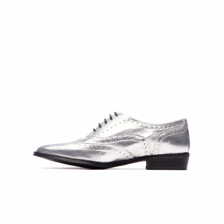 Women L'Intervalle | L'Intervalle Women Ellen Silver Metallic Leather