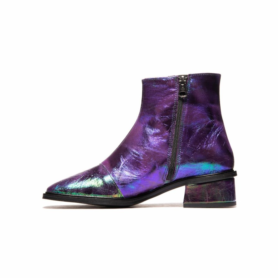 Women L'Intervalle | L'Intervalle Women Galway Purple Metallic Leather