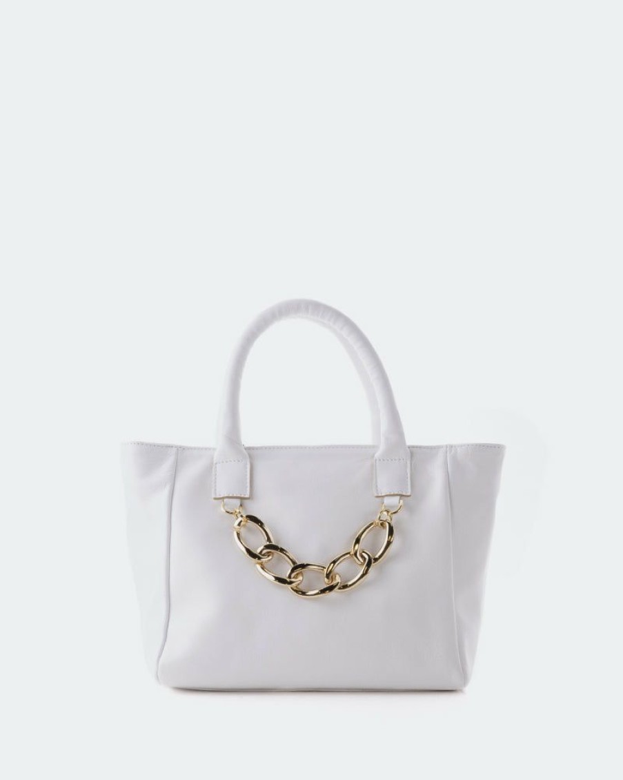 Bags L'Intervalle | L'Intervalle Mini Island White Leather White Leather/Cuir Blanc