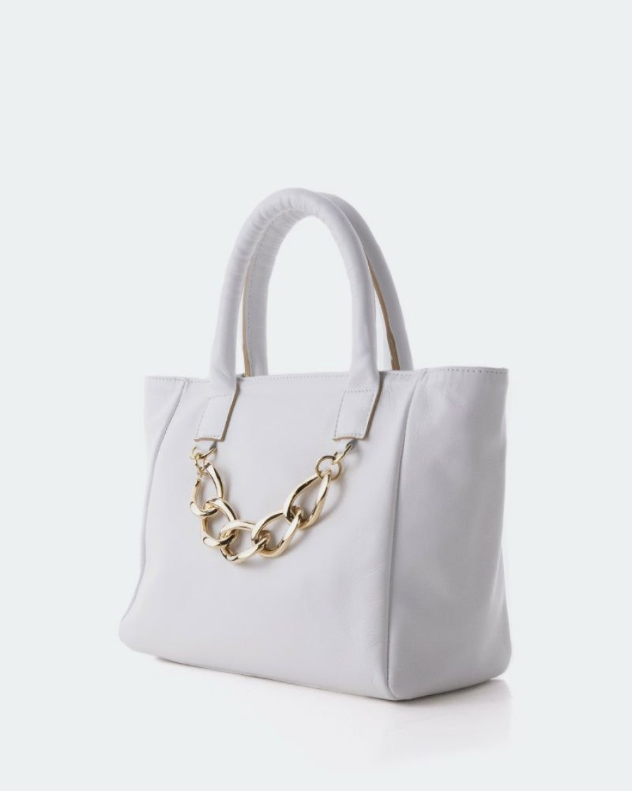 Bags L'Intervalle | L'Intervalle Mini Island White Leather White Leather/Cuir Blanc