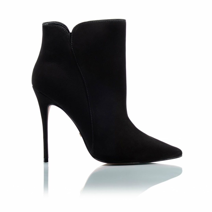 Women L'Intervalle | L'Intervalle Women Mia Black Nubuck Ankle Boots