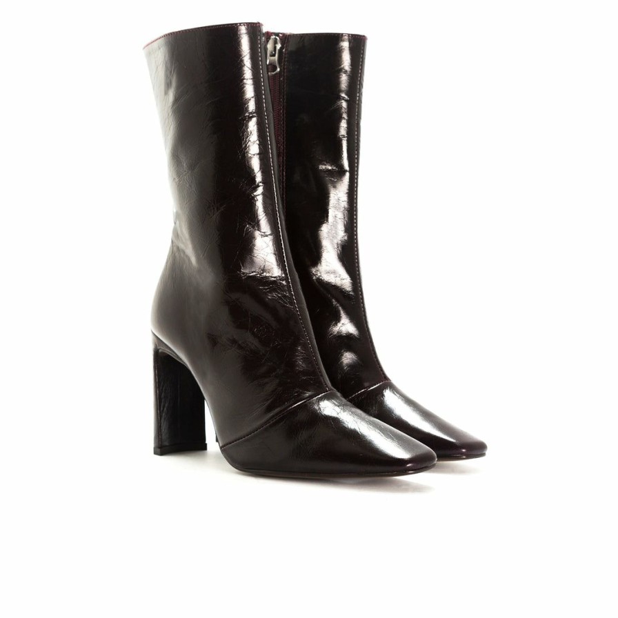 Women L'Intervalle | L'Intervalle Stavi Bordo Leather Ankle Boots Women