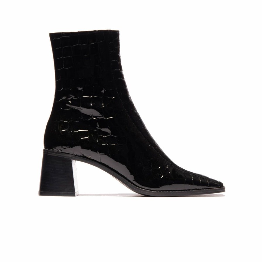 Women L'Intervalle | L'Intervalle Women Bogart Black Shiny Croco