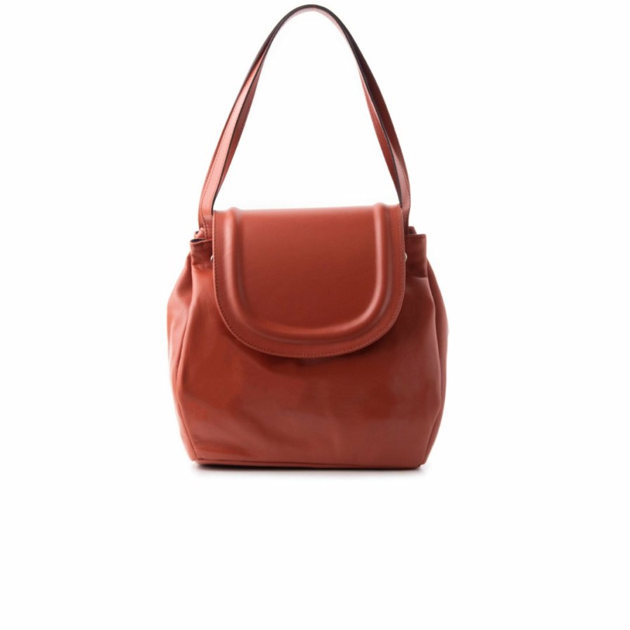 Bags L'Intervalle | L'Intervalle Croisette Dark Orange Leather Women Dark Orange Leather/Orange Cuir